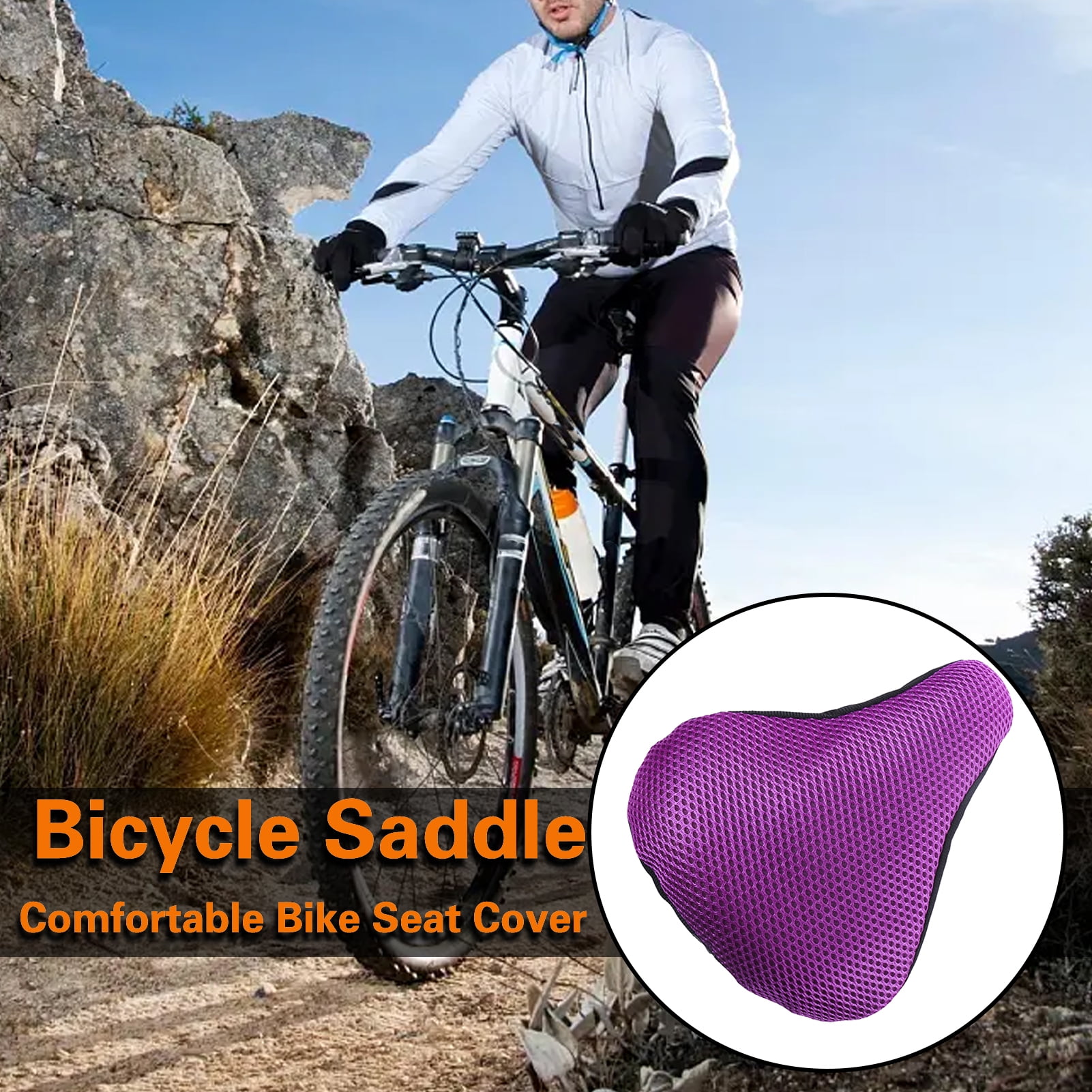harmtty Soft Bike Seat Cover Ergonomics Bicycle Saddle Breathable 3D