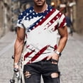 thumbnail image 2 of UVEASISHA Men 4th of July T-Shirt Independence Day Tie Dye Print Short Sleeve Tee Holiday Casual Crewneck Patriotic Tshirts Dark Blue L, 2 of 6
