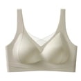 thumbnail image 3 of Women's Pullover Fixed Cup Bra, Full Coverage Wire Free Underwear with Wide Straps, Back Smoothing Light Support Bra | VerBelle,Green M, 3 of 6