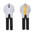 thumbnail image 2 of 5-7pc Formal Black White Suit Set Yellow Bow Long Tie Vest Boy Baby Kids Sm-20 Teen, 2 of 3