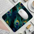 thumbnail image 2 of Peacock Feathers Square Desk Mat Mouse Mat Mouse Pad, 8.3x9.8 Inch, Non-Slip Rubber Bottom, Printed, Suitable for Office and Gaming, 2 of 6