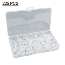 225pcs Silicone Rubber O-Ring Assortment Kit Metric VMQ Sealing Gasket Set White