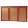 Aarco Products CBC4896RC 3-Door Enclosed Bulletin Board with Crown Molding - Cherry