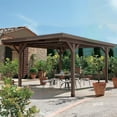 thumbnail image 4 of YODOLLA 17x12ft Wooden Carport Garage Outdoor Gazebo Wooden Pergola for Backyard, Coffee, 4 of 9