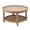 Brown (29.7"Dia), variant on GZXS 23.5" Round Wood Side Table, Rustic Farmhouse 3-Tier Storage End Table with Open Rattan Shelves and Turned Legs for Living Room/Bedroom/Entryway, Brown