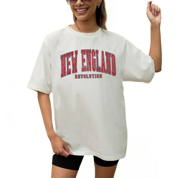 Women's Gameday Couture  Cream New England Revolution Goal Line Oversized T-Shirt