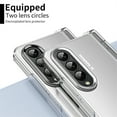 thumbnail image 2 of ELEHOLD for Samsung Galaxy Z Fold 4 2022 7.6 inch Case, Skin-Feeling PC Double Metal Plating Lens Rings Circles Pen Tray Hinge Free Capacitive Shockproof All-inclusive Folding Case for ZFold 4,Clear, 2 of 7