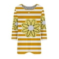 thumbnail image 3 of Birdeem Blouse for Women Womens Round Neck 3/4 Sleeve Button Up Top, 3 of 9