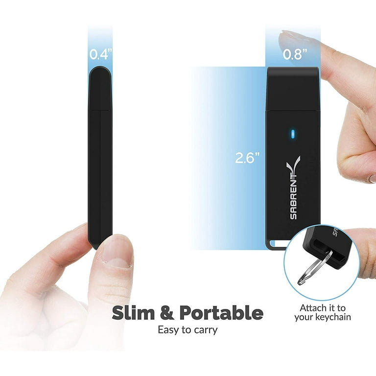 SABRENT USB Micro SD and SD Card Reader (CR-T2MS)