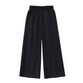 thumbnail image 3 of PMVFHDE Girls Elastic Waist Casual Long Pants Summer Solid Trousers Kids Everyday Bottoms School Outdoor Black,5-6 Years, 3 of 6