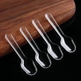 thumbnail image 4 of Mini cucharas de plástico transparente, cubiertos desechables para gelatina, helado, postre, aperitivo, cuchara de plástico desechable, 200 Uds., 4 of 5