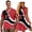 Trinidad and Tobago Flag, variant on Garronmavis Matching Outfits for Couples Polyester Vacation Mens Lightweight Shirts Blouse and Womens Sleeveless Dress Elastic Waistband Hippie Flower Beach Mini Dress