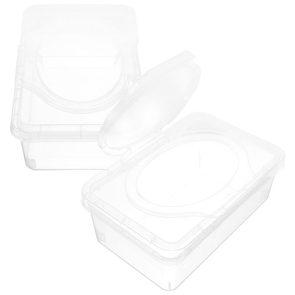 unbranded 2 Pcs Tiny Wipe Case Wipe Box Tissue Storage Baby 19.50X12.50X9.00CM Transparent