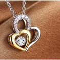 thumbnail image 4 of Emma Manor EM 14k White Gold-Plated Love Heart Women Pendant Necklace, 4 of 5