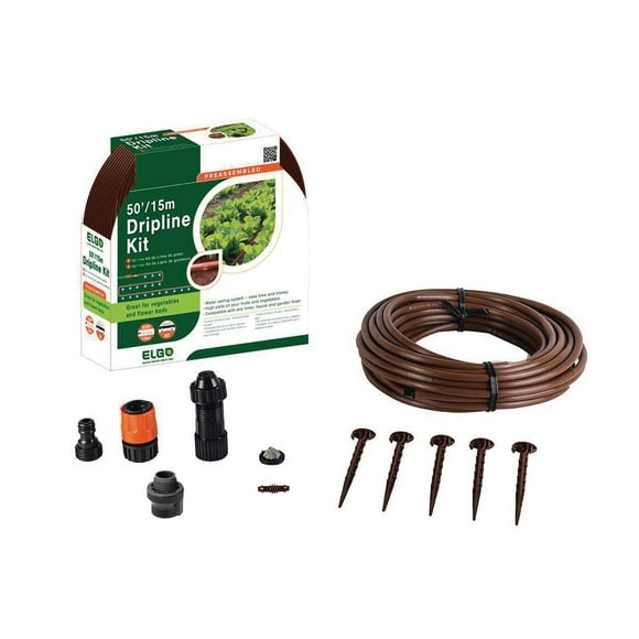 Elgo Irrigation Dripline Kit pré-assemblé avec Quick Connect 15M