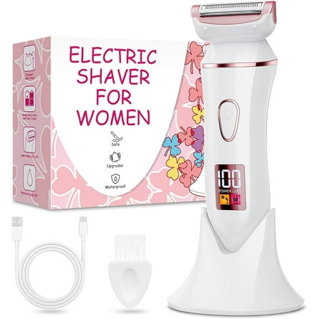 Electric Shaver for Women, Gifts for Women, Electric Razor for Womens, Rechargeable Wet Dry Lady Hair Remover,IPX7 Waterproof,Shaver for Legs (Rose Gold)