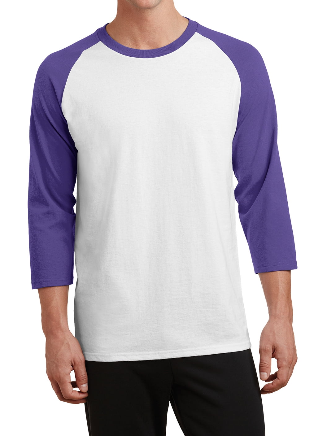 Sleeve Raglan Tee White/Purple 