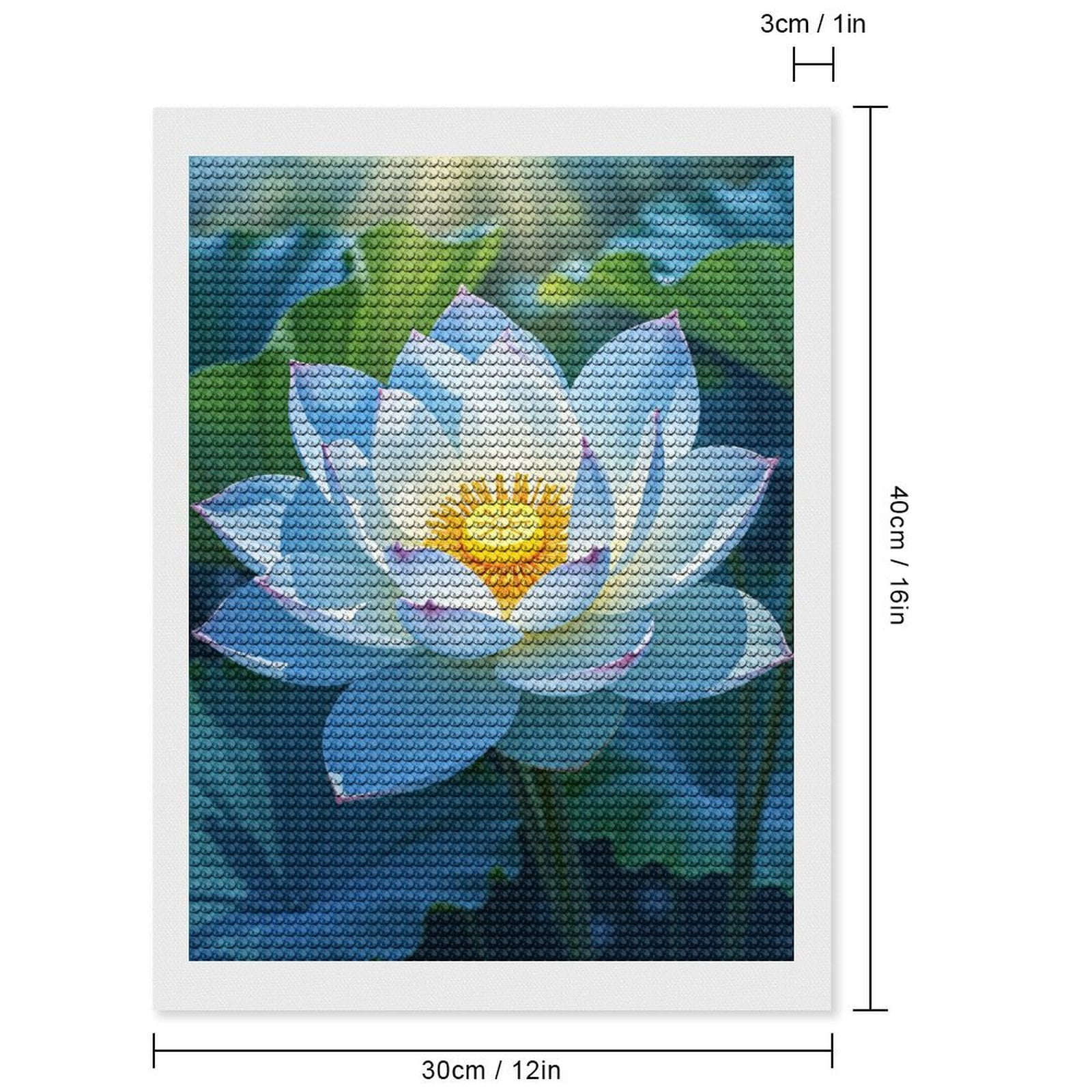 Diamond Art Kits for Adults, White Lotus Blossom Photography 5D Diamond Painting Kits for Adults Beginners, DIY Full Drill Diamond Painting, Gem Art and Crafts 12x16