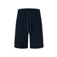thumbnail image 2 of SnnmBlm Mens Casual 9 Inch Shorts Summer Beach Linen Shorts Lightweight Drawstring Elastic Waist Shorts with Pockets Navy 2XL, 2 of 4
