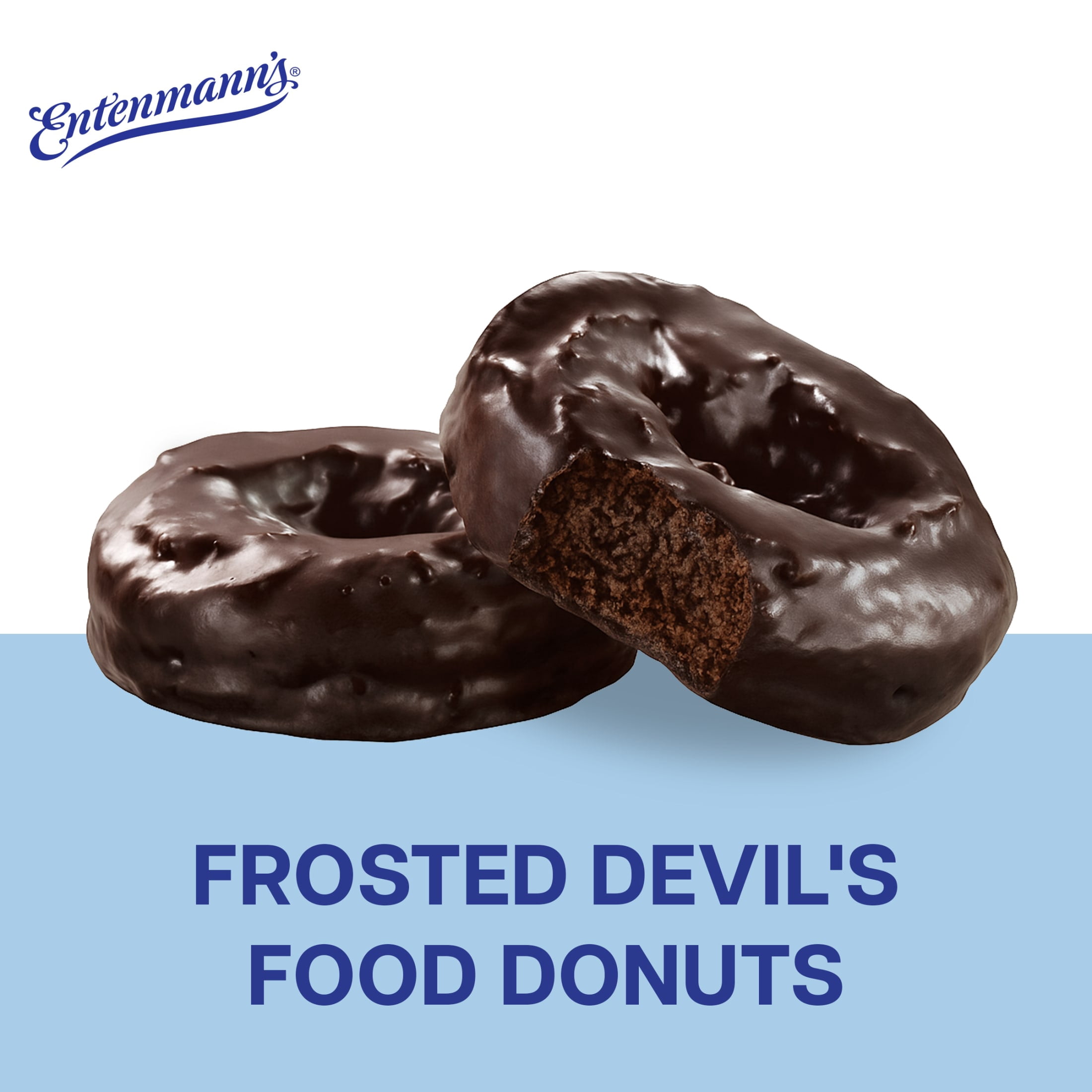 Entenmann's Frosted Devil's Food Donuts, 8 count, Chocolate Donuts, 17.5 oz Box
