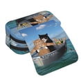 thumbnail image 4 of Kdxio Two Brave Cats Are Floating On The Sea Iceberg for Double Compartment Pen Case Oxford Organizer with Zipper Pockets for Students Artists, 4 of 7