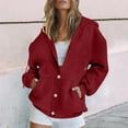 thumbnail image 2 of Duoif Womens Zip up Hoodies, Women's Autumn & Winter Cardigan - Hooded Pocket Sweatshirt Womens Sweatshirt Red M, 2 of 8