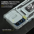 thumbnail image 4 of Rugged Case for Motorola Moto G Play 4G 2024, Sliding Lens Camera Cover Protection Ring Stand Compatible with Magnetic Car Mount Military Grade Shockproof Hybrid Case for Moto G Play 4G 2024, Gray, 4 of 7