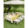 thumbnail image 4 of Outdoor Tablecloth with Umbrella Hole for Patio/Picnic/Party/Camping, Lemon Gnomes Waterproof Table Cloth Rectangle Table Cover Washable, Yellow Summer Tropical Fruits Lemon (60"x 102"), 4 of 8