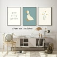 thumbnail image 3 of Funny Silly Goose Wall Art Geese Family Hand-Painted Beige Goslings Poster Cute Duck Animal Painting Wall Decor Farmhouse Cottage Core Canvas Print For Girl Bedroom Nursery (Framed canvas), 3 of 6