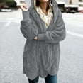 thumbnail image 2 of FRSASU Women'S Plus Size Coat ,Oversized Open Front Hooded Draped Pockets Cardigan Coat, 2 of 7