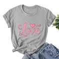 thumbnail image 6 of VKOYWKM Women's Heart Print Tees Valentines Day T-Shirts Short Sleeve Loose Fit Holiday Tops Spring T-Shirt Casual Crew Neck Romantic Valentine T-Shirts, 6 of 6