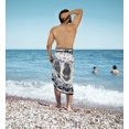 thumbnail image 2 of HAPPY BAY Men's Pareo Standard Surfing Dashiki Sarong Full Beach Wrap One Size Black, Floral Summer Vacation Aloha, 2 of 4