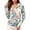 Dark Green, variant on UPF 50+ Sun Protection Hoodie for Women - Tropical Palm Print Long Sleeve Zip Up Jacket with Thumbholes & Pockets, Lightweight Active Rash Guard Saffron S