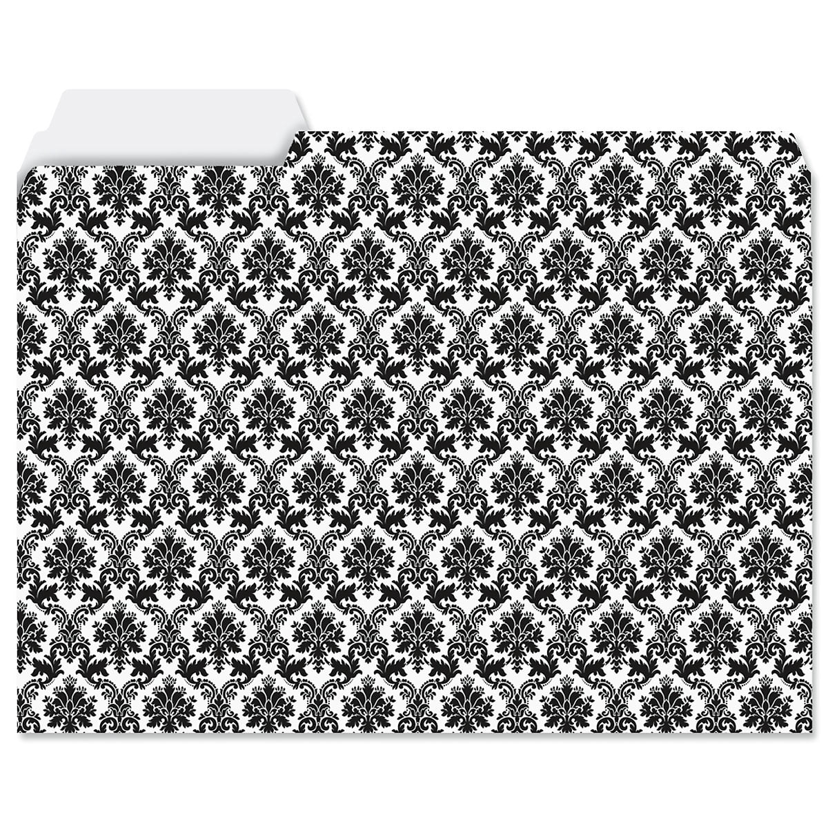 Current Elegant Black File Folders - Set of 24 (6 Designs) 1/3 Cut Staggered Tabs, Letter-Size