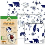 Beeswax Wraps - Food Storage -Pack of 3 Sustainable  Reusable - Certified Organic Cotton (Size S,M) | Eco-Friendly & Versatile Food Wraps | Plastic-Free Alternative