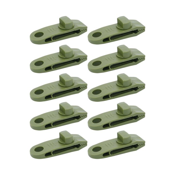 10 abrazaderas para carpas, ajustables, con rotación firme, resistentes al viento y ligeras. Verde