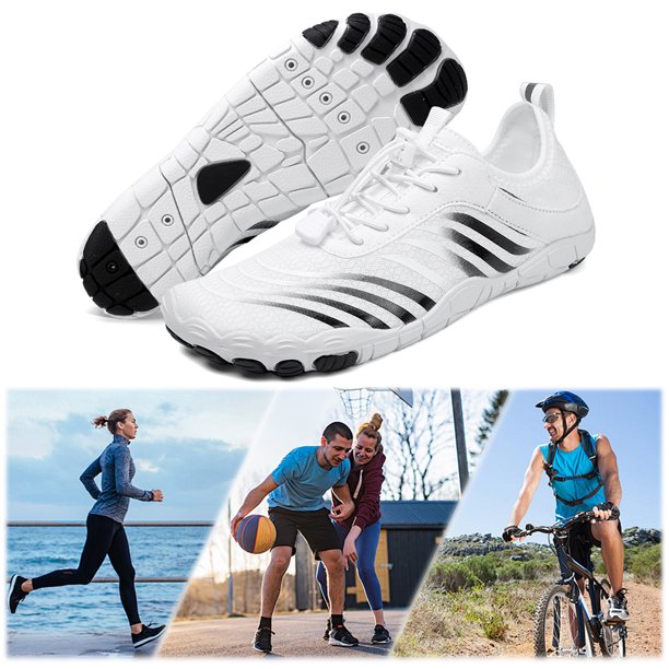 Zapatos Unisex Descalzos Playa Sin Deslizamiento para Acuáticos (45) Blanco