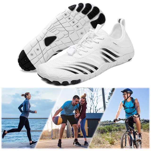 Zapatos Unisex Descalzos Playa Sin Deslizamiento para Acuáticos (45) Blanco