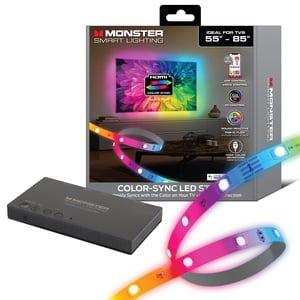 Monster Smart LED TV Strip Lights, 55-85 Inch, HDMI Sync