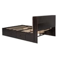 thumbnail image 7 of Queen Size Platform Bed with Storage Headboard, Shoe Rack and 4 Drawers, Wooden Bed Frame with Upholstery Headboard and Slats Support, No Box Spring Needed, Easy Assembly, Espresso, 7 of 7