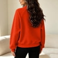 thumbnail image 5 of Womens Sweatshirt Nelozsy Women's Ribbed Mock Neck Sweatshirt Oversized Long Sleeve Casual Pullover Top Orange XL, 5 of 8
