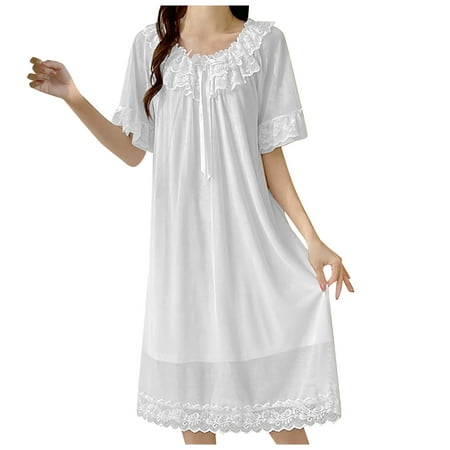 CZSCPDAW Lingerie For Women V Neck Sexy Exotic Open Front Negligee Women s Room Dress Short Sleeve Nightdress Nightdress Pajamas Loungewear Nightwear Sleepwear Dress