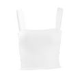 thumbnail image 5 of Jewelreauty Womens Square Neck Crop Tank Tops Casual Sleeveless Wide Strap Slim Fitting Solid Blouses (S, White), 5 of 8