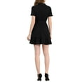 thumbnail image 3 of Allegra K Women's Ruffle Hem Fit and Flare Frill Trim Button Front Dresses, 3 of 6