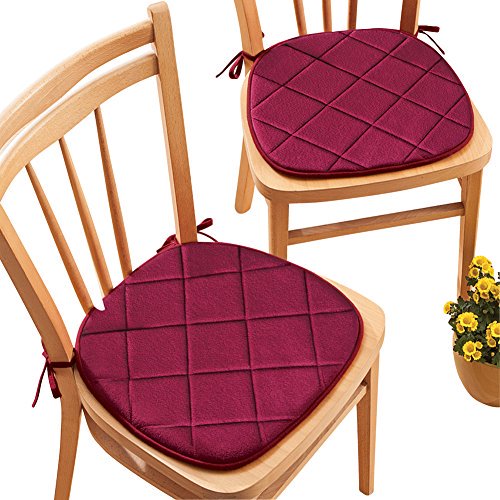 Collections Etc Quilted Memory Foam Chair Pads - Set of 2 - Walmart.com