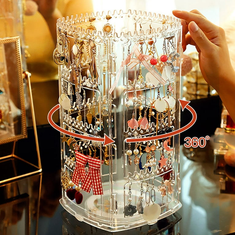 Jewelry Organizer Stand Metal Jewelry Display Stand Ferris Wheel Rotatable  Jewelry Rack Earrings Holder Organizer Rack