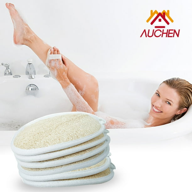 Loofah Sponge Scrubber--6 Packs Bath Sponge,100% Natural,Exfoliating Loofah Pads,Brush Close Skin for Men and Women--Best Bathing Partner!