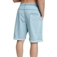 thumbnail image 4 of Mingw Mens Shorts Men's Denim Rolled Cuff Shorts Drawstring Elastic Waistband Pants for Summer Beach, 4 of 6