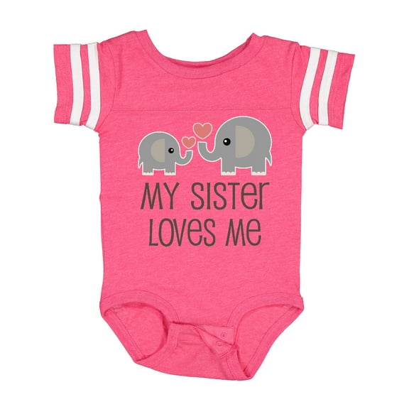 Inktastic My Sister Loves Me Boys or Girls Baby Bodysuit