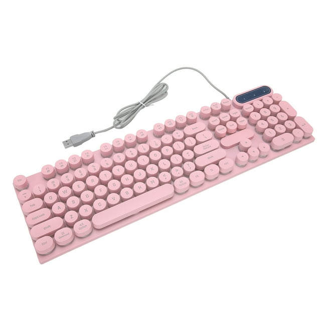 Clavier de Jeu 104 Touches, Clavier Filaire Compact pour PC Touches Multimédias Clavier Ergonomique pour Ordinateur de Bureau Portable